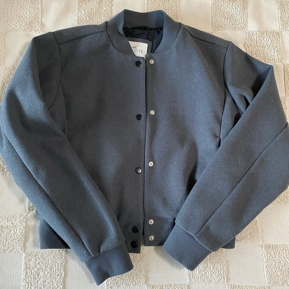 Hollister Dark Gray Bomber Jacket